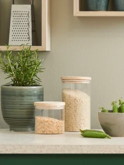 New Glass Med Lokk - 2 Stk Kjøkkentilbehør