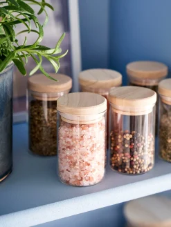 New Glass Med Lokk - 4 Stk Kjøkkentilbehør