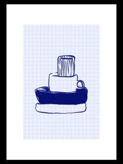 Plakat Køkkenkunst Blå A3 Rammer Og Plakater