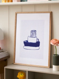 Plakat Køkkenkunst Blå A3 Rammer Og Plakater