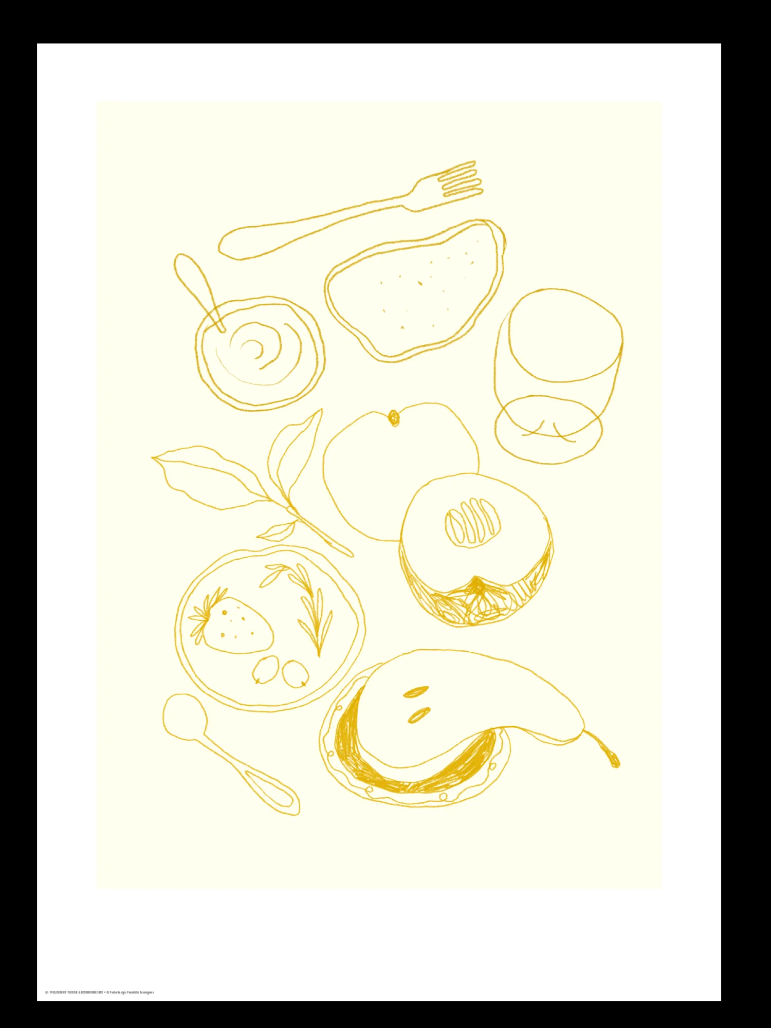 Sale Plakat Køkkenkunst Gul 50 X 70 Rammer Og Plakater