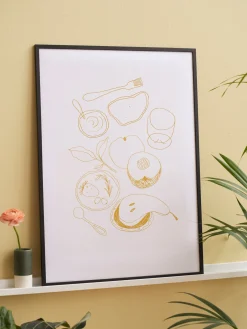 Sale Plakat Køkkenkunst Gul 50 X 70 Rammer Og Plakater