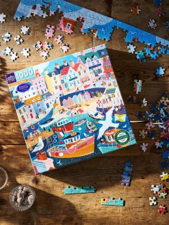 New Seaside Harbor-puslespill Med 1000 Brikker Puslespill Og Spill