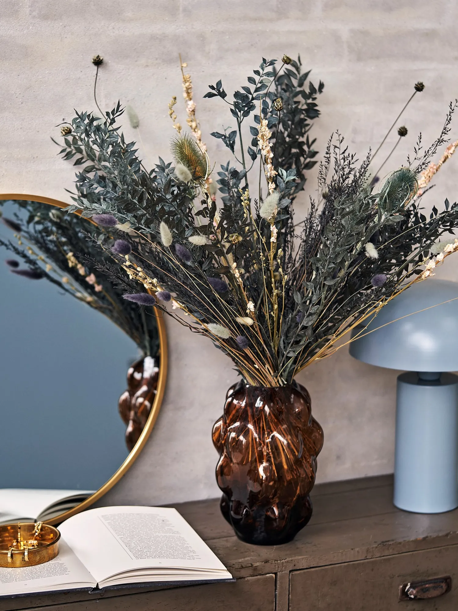 Tørkede Blomster Mystic Blue Medium Dekorasjon