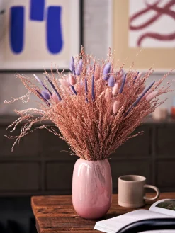 New Tørkede Blomster Rosa Liten Dekorasjon