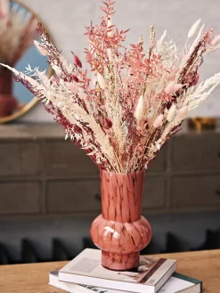 Hot Tørkede Blomster Rosa Medium Dekorasjon